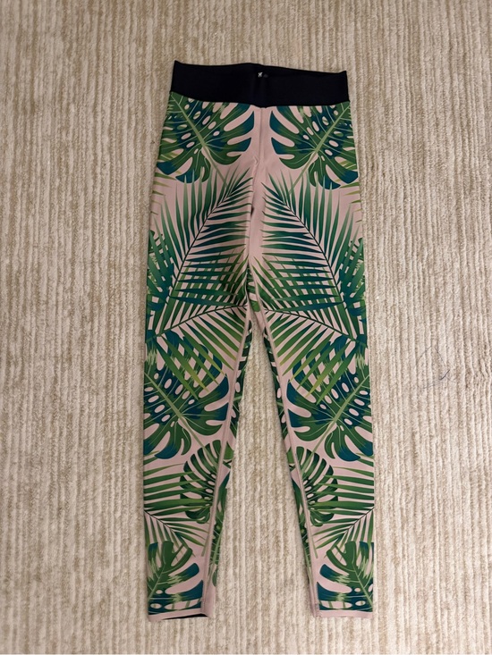 ultracor Pants - Ultracor- XS excellent condition.  Leaf Print Leggings - Green on Blush